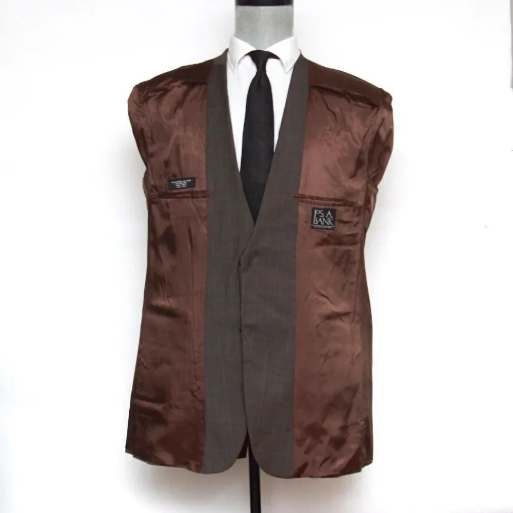 42L Jos A Bank Men's Wool Blazer Sport Coat Wool‎ Brown D030136